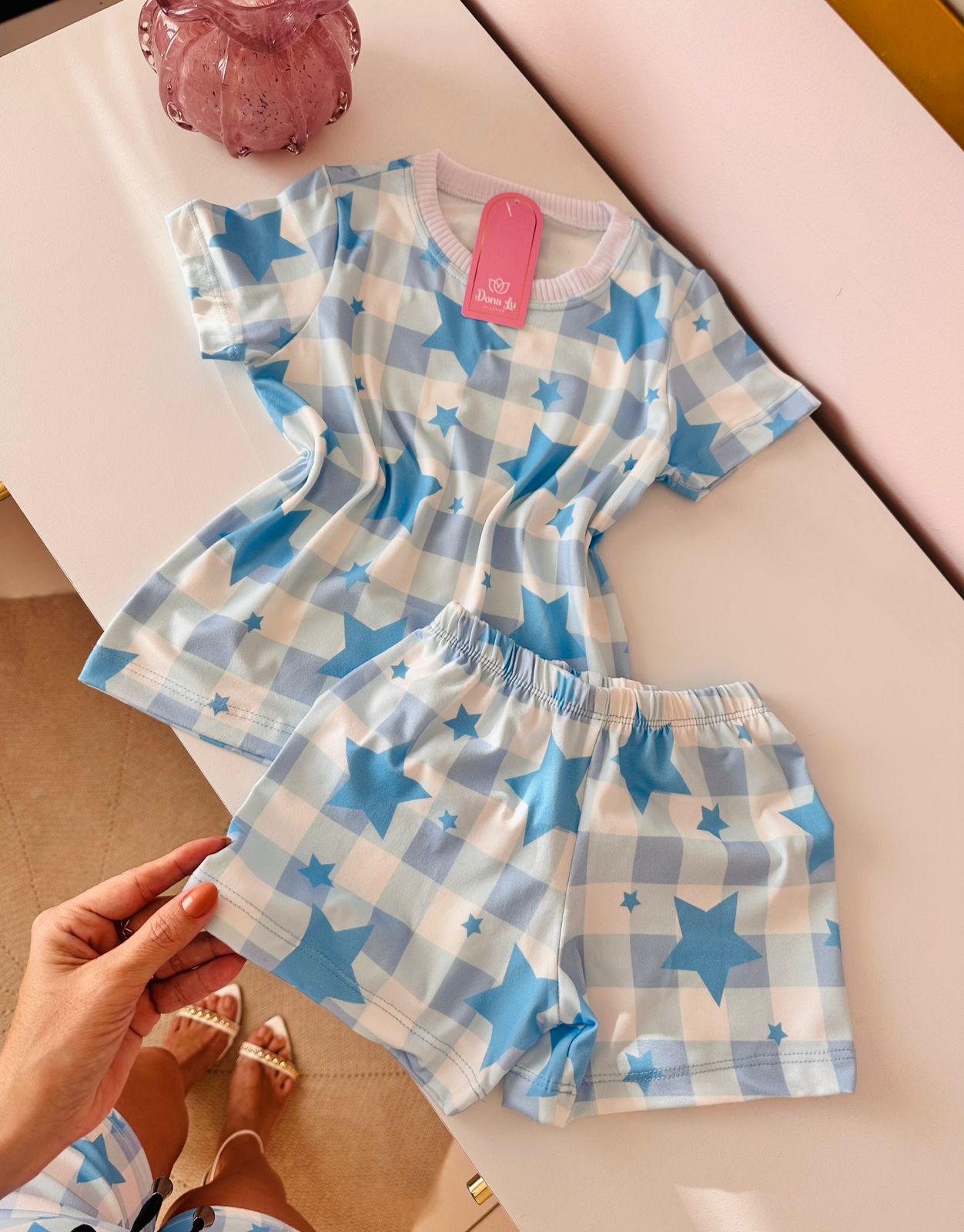 Kids Blue Star Print Pajama Set